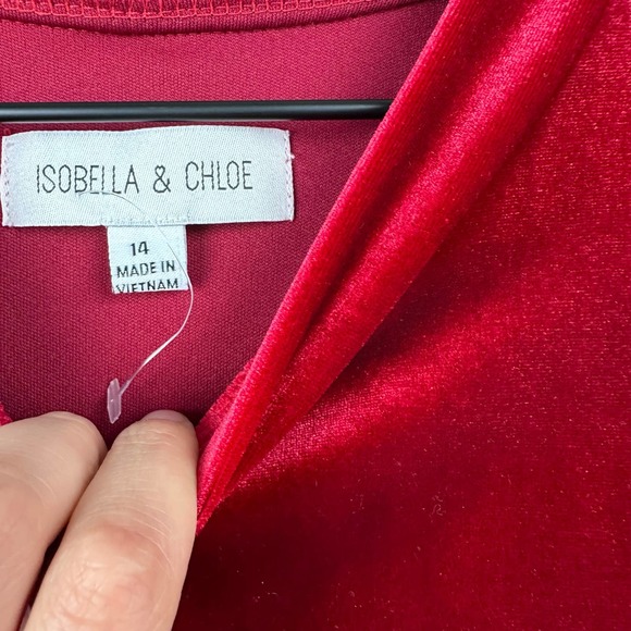 🖤 3/$25 SALE!! Girls Red velvet Isobella and Chloe dress 14 - Picture 4 of 6